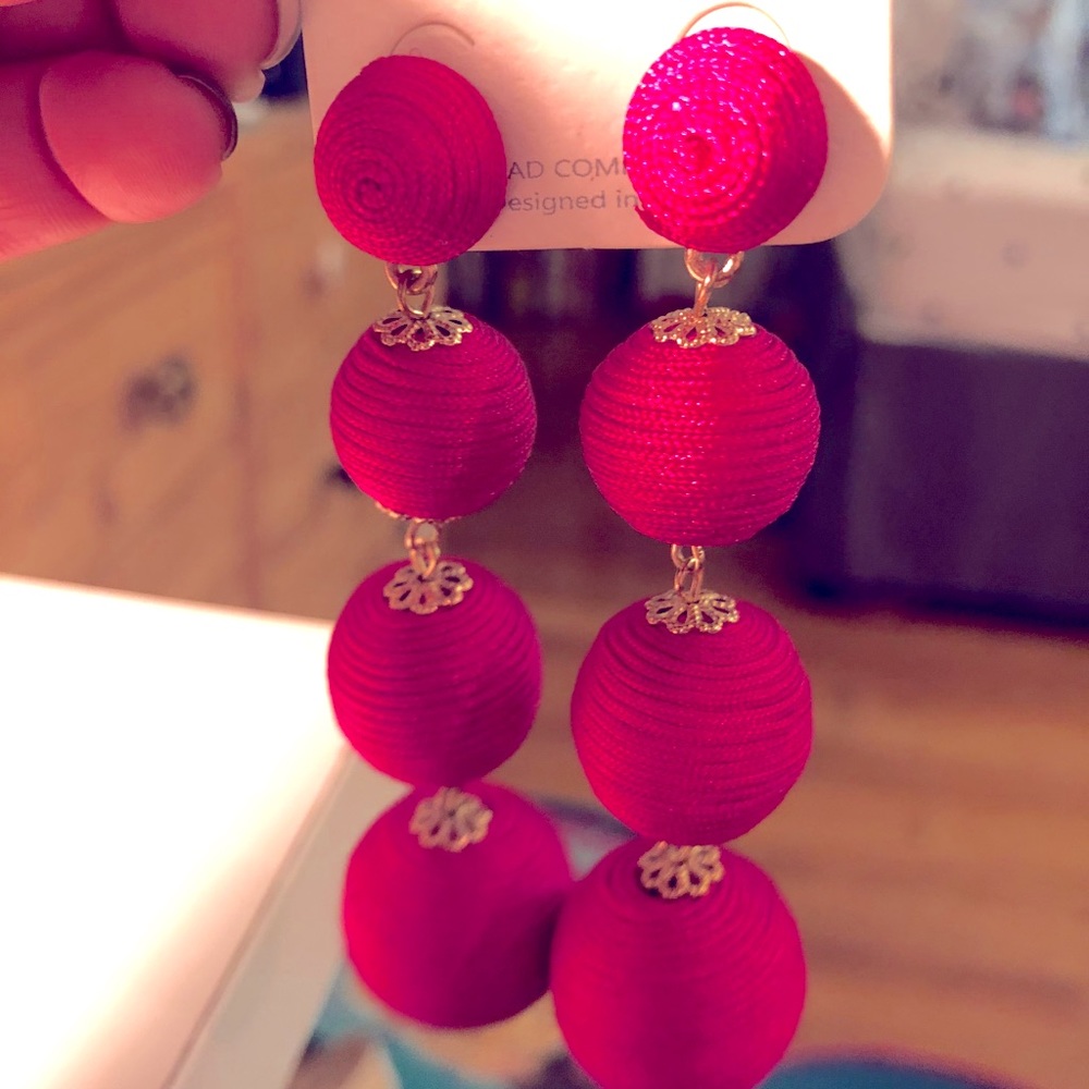 Thread Ball Drop Earrings
